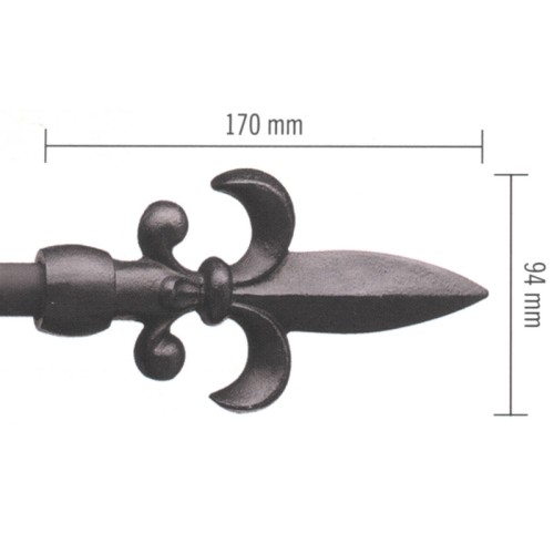 ZAVRŠETAK FLOR DE LIS FI-19MM CRNA